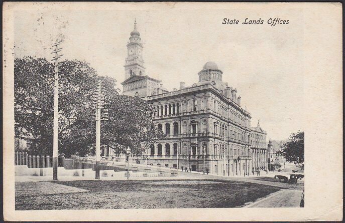 NEW SOUTH WALES 1906 States Land Office postcard - Waverley duplex to NZ....Q717