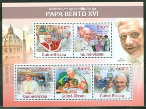 GUINEA BISSAU  2013 HOMMAGE TO POPE BENEDICT XVI  SHEET MINT NH
