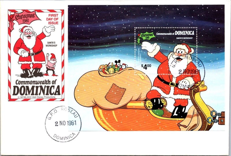 Dominica FDC 1981 - Santa's Workshop, Christmas - Roseau - Single - F65029
