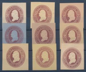 #U277 // #U288 (9) DIFFERENT CUT SQUARES VF // XF 1884-1886 CV $345 BR4611