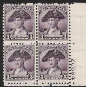 USA 708 mnh 2013 SCV $8.00  plate block of four