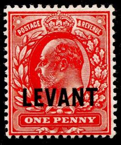 BRITISH LEVANT SGL2, 1d scarlet, LH MINT.