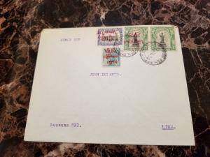 1916 Lima Peru cover # 189 196 Inverted and Missing Overprint Errors Not in Scot