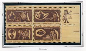 U.S. # 1456-59 Zip Block MNH. 