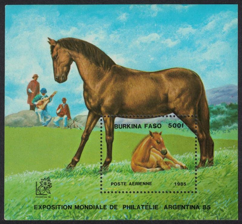 Burkina Faso Horse 'Argentina 78' Exhibition MS SG#MS808 MI#Block 188 CV£7.5