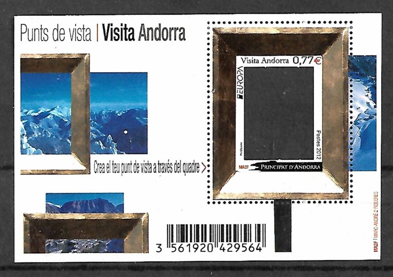 ANDORRA STAMPS. SOUV. SHEET VISITA 2012, MNH