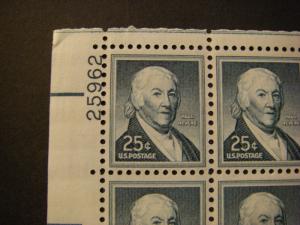 Scott 1048, 25c Paul Revere, PB4 #25962 x 4, Matched Set, MNH Liberty Beauty