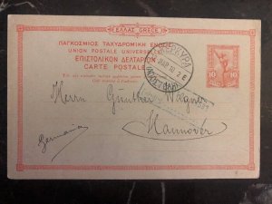 1910 Kepkypa Greece Postal Stationary Cover To Hannover Germany