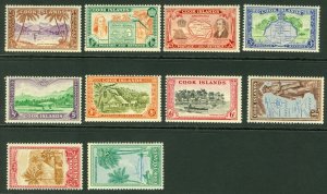 SG 150-159 Cook Islands 1949. ½d to 3/- set of 10. Fine unmounted mint CAT £65