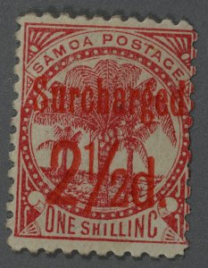 Samoa #29 Unused VG HRM Red Surcharge Rest of Gum Fine