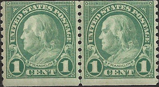 # 597 MNH - Line Pair - SCV-4.00 - GREEN - BEN FRANKLIN