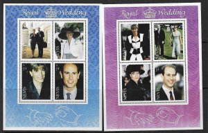 NEVIS SG1354/61 1999 ROYAL WEDDING  MNH