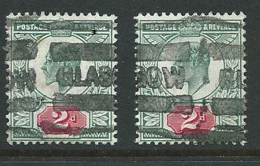 Great Britain - Edward VII SG 226 - 2 copies heavy parcel cancel