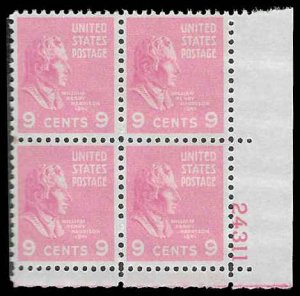 PCBstamps   US # 814 PB 36c(4x9c)Harrison, MNH, (PB-4)