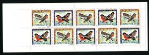 Faroe Islands 1997 Booklet Invasion Birds II; Redpool Bullfinch. Facit H 10 MNH