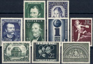 1952 Austria Complete Year Set VF/MNH! CAT 159$ only 15% BARGAIN! LOOK!