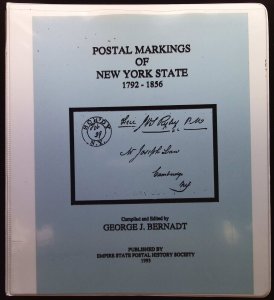 Postal Markings of New York States 1792-1856 by George J. Bernadt (1993)