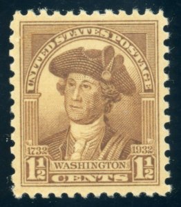 US Stamp #706 Washington 1-1/2c - PSE Cert - XF 80 - Mint OGNH