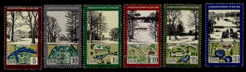 Germany GDR 2187-92 MNH Maps, Gardens, Parks