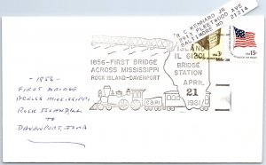 US SPECIAL POSTMARK EVENT COVER 1st BRIDGE ACROSS THE MISSISSIPPI ROCK ISLAND A