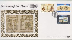 Jersey 1986  Halleys Comet on Benham Silk FDC