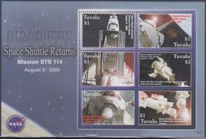 TUVALU Sc# 1011a-f MNH SHEET 6 DIFF - SPACE ACHIEVEMENTS
