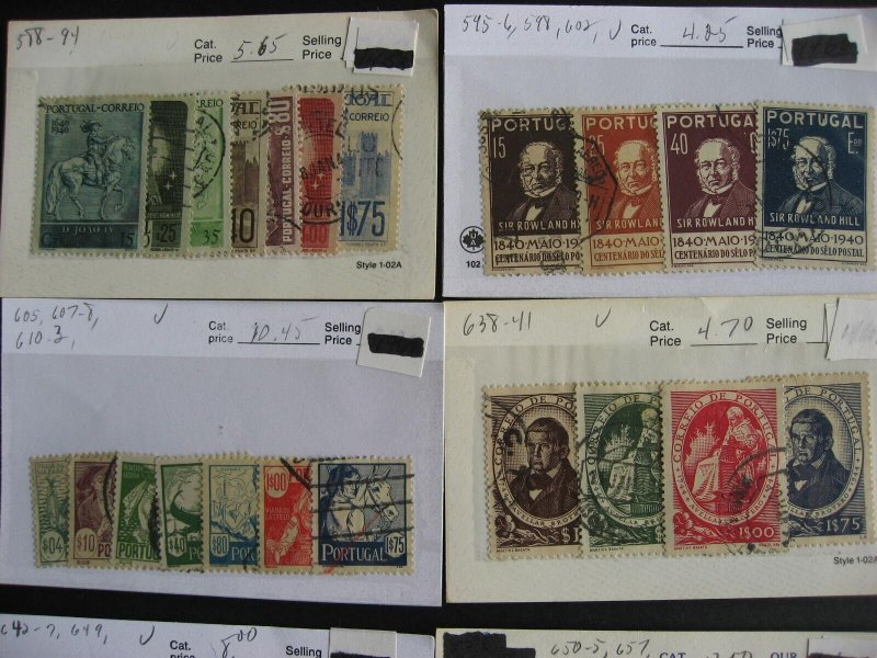 Portugal used stamps assembled in 25 sales cards, check them out