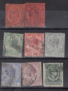 Gibraltar KEVII/KGVI Collection of 8 VFU/Mint J1644