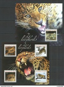 2014 Niger Fauna Animals Wild Cats Les Leopards 1+1 ** St2734