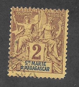 St. Marie de Madagascar Scott 2 Used Navigation&Commerce stamp  2017 CV $2.75