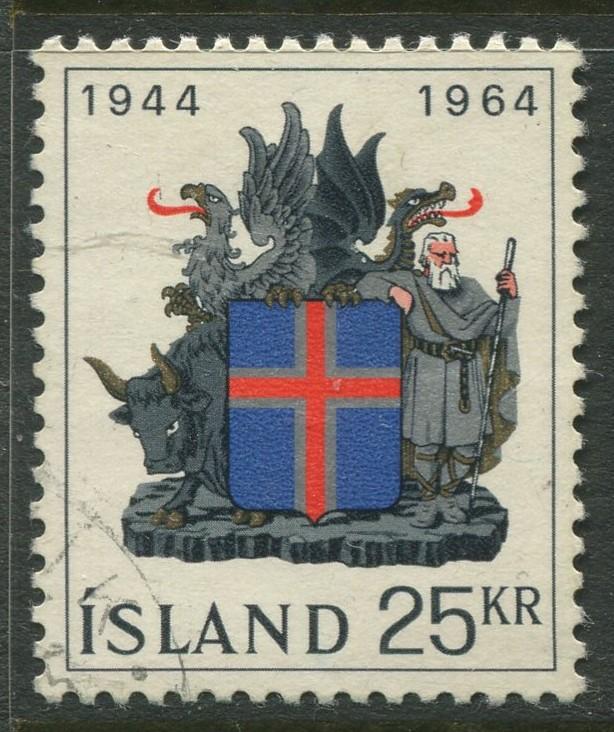 Iceland - Scott 362 - General Issue -1964 - VFU - Single 25k Stamp