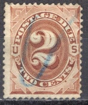 SCOTT  J2  USED  SHERWOOD STAMP  A1