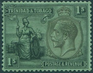 Trinidad & Tobago 1922 SG227 1s black on green KGV Britannia wmk upright MH