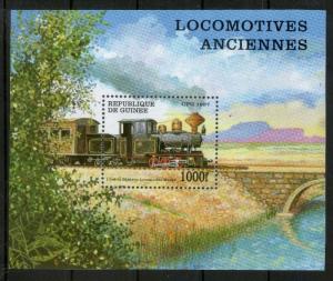 Guinea 1997 Steam Locomotives Train Transport Railway Sc 1456 M/s MNH # 8172