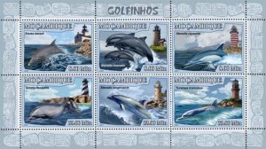 MOZAMBIQUE 2007 SHEET DOLPHINS DELFINES MARINE LIFE LIGHTHOUSES FAROS moz7116a