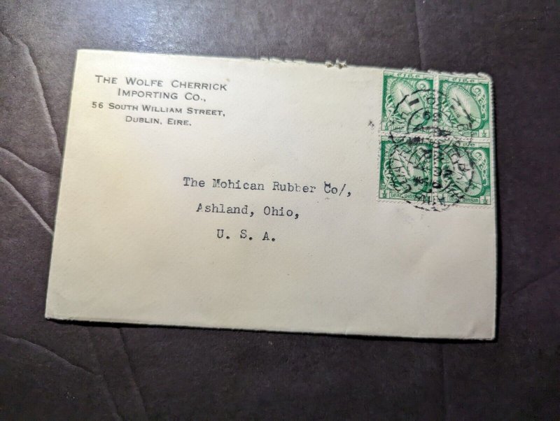 1939 Ireland Cover Dublin to Ashland OH USA The Wolfe Cherrick Importing Co