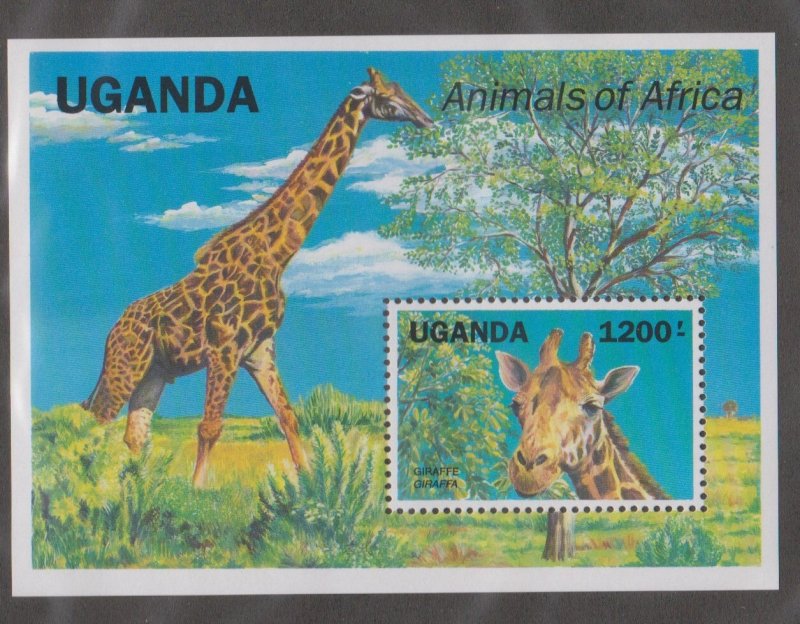 Uganda # 952, Giraffe Souvenir Sheet, Mint NH, 1/2 Cat.