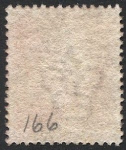 GB 1864 1d  Penny Red QV Used, Sc 33 E-K, Plate 166 F, #59 of Bandon, Ireland