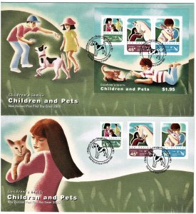 New Zealand 2005 Health - Children & Pets Set of 2 FDCs