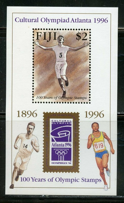 FIJI SCOTT #762/66 1996 ATLANTA OLYMPIC GAMES  SET & SOUVENIR SHEET MINT NH  