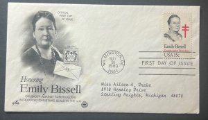 EMILY BISSELL MAY 31 1980 WILMINGTON DE ARTCRAFT FIRST DAY COVER (FDC)