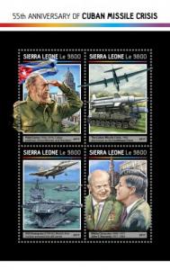 SIERRA LEONE 2017 SHEET MISSILE CRISIS JFK KENNEDY CASTRO PRESIDENTS srl17209a