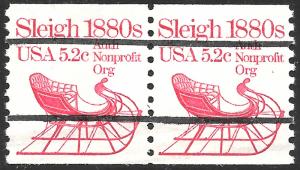 Scott 1900a   5.2¢ Sleigh 1880s MNH Precancel Coil  Pair