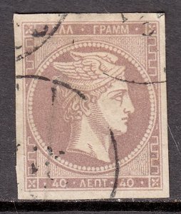 Greece - Scott #58 - Used - Corner crease UR, markings/rev. - SCV $15.00