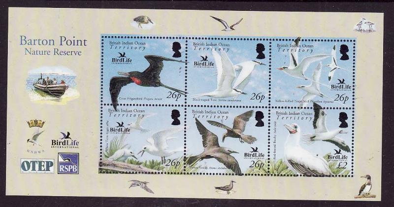 BIOT-Sc#325-unused NH sheet-Birds-Birdlife International-2006-