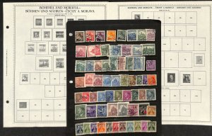 Bohemia Moravia Stamp Collection 4 Minkus Pages, 1939-44 German (BI)