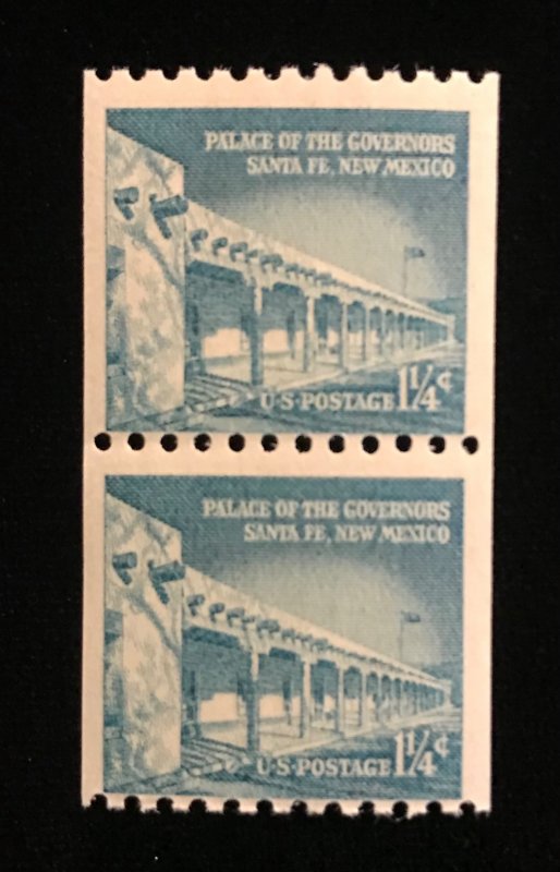 1054A Pair with large holes, MNH