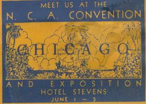 Great NCA Convention, Chicago, USA Poster Stamp. 1930's. 62x45mm. 