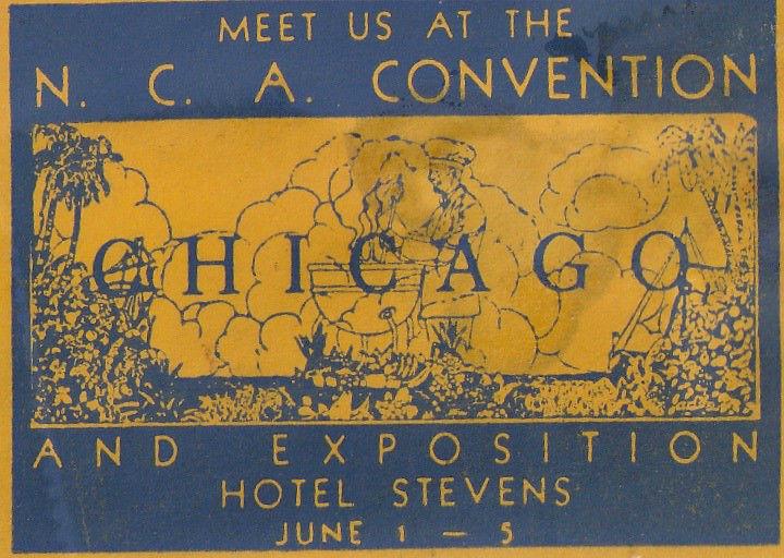 Great NCA Convention, Chicago, USA Poster Stamp. 1930's. 62x45mm. 