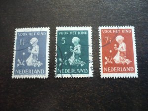 Stamps - Netherlands - Scott# B129,B132,B133 - Used Part Set of 3 Stamps
